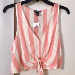 Pink stripes crop top 💖